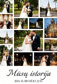 Šablonas su asmeninėmis nuotraukomis svarbiausiems vestuvių ar kitų svarbių datų atsiminams išsaugoti. Dovana šeimos nariui ar mylimajam.