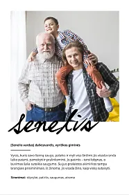 Šablonas - dovana seneliui. Senelio aprašymas ar palinkėjimas su asmenine nuotrauka.