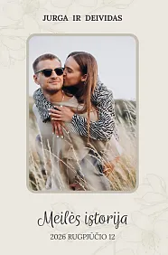 Šablonas su poros nuotrauka ir norimu tekstu