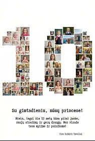 Gimtadienio nuotraukų koliažo šablonas. Dovana 10-to gimtadienio proga vaikui.