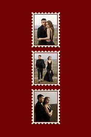 Šablonas su asmeninėmis nuotraukomis "pašto ženklai" meilės tema. Dovana mylimajam.